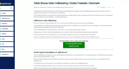 odds bonus uden indbetaling
